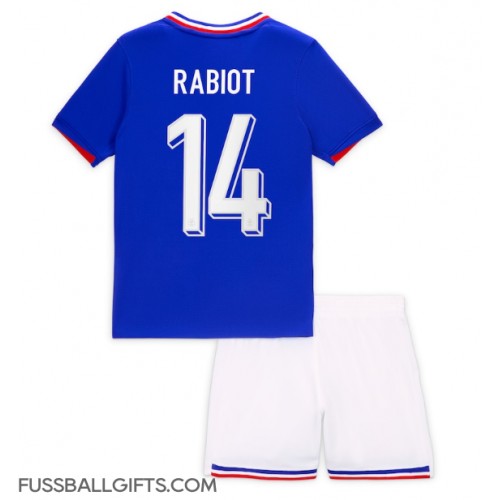 Frankreich Adrien Rabiot #14 Fußballbekleidung Heimtrikot Kinder EM 2024 Kurzarm (+ kurze hosen)